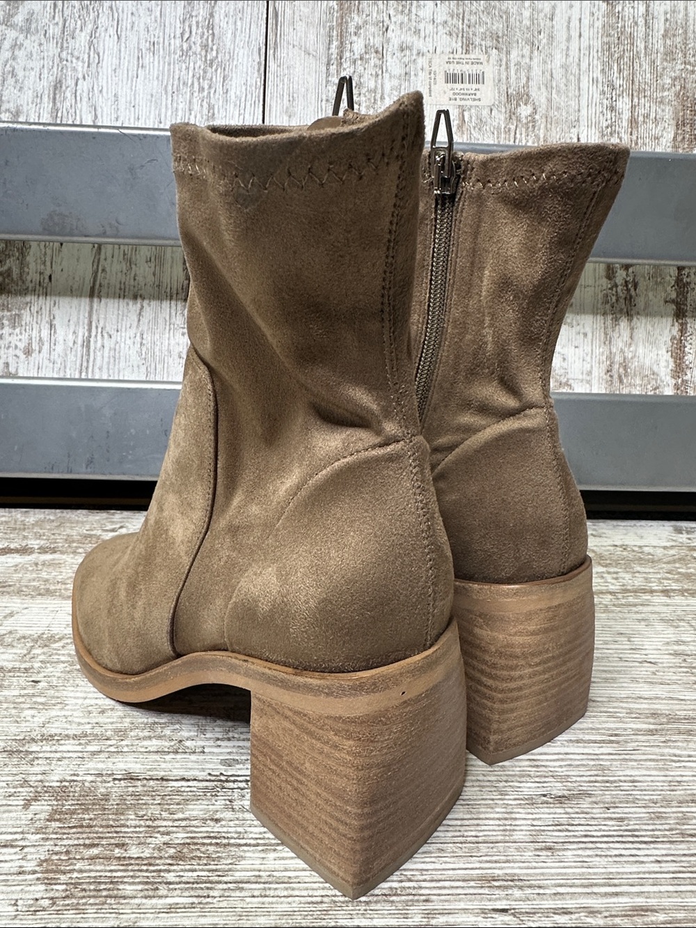 Dolce Vita Indiga Taupe Western Ankle Boots Women's 7 Sock Bootie NWOB - Picture 7 of 11